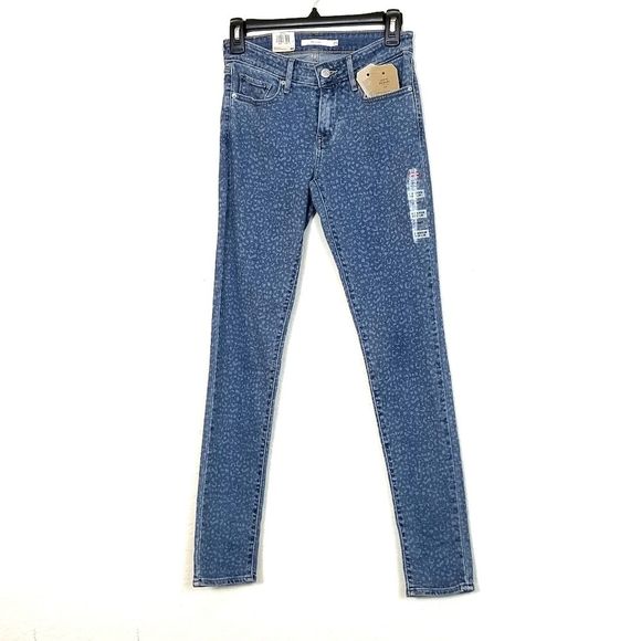 Leopard LEVI'S 711 Skinny Light Wash Mid Rise BNWT - Picture 8 of 10